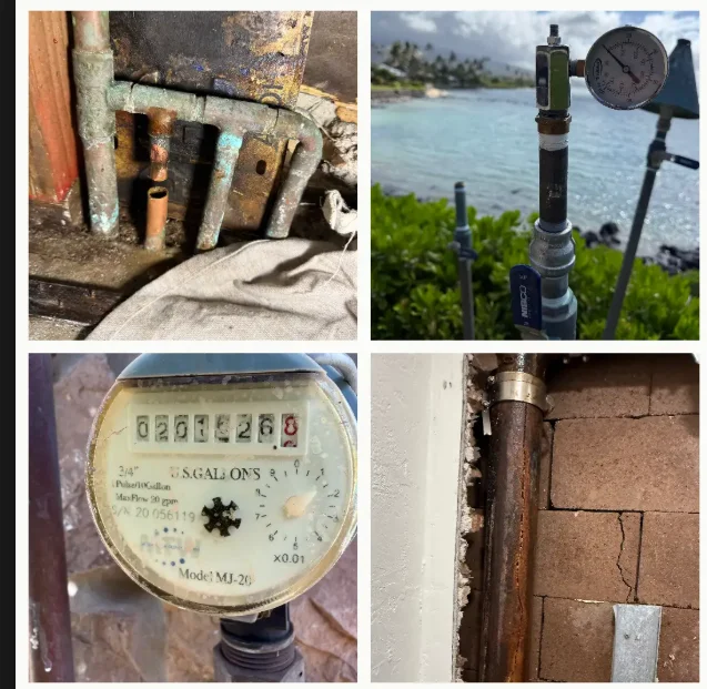 Plumber performing camera inspection of sewer line in Oahu